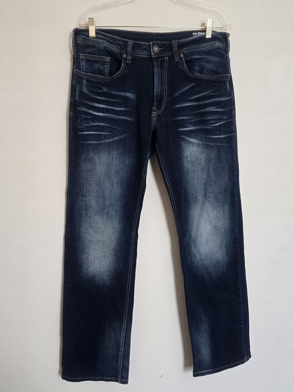 Buffalo David Bitton Driven-X Straight Stretch Jeans Mens 34x32 Dark Wash Denim